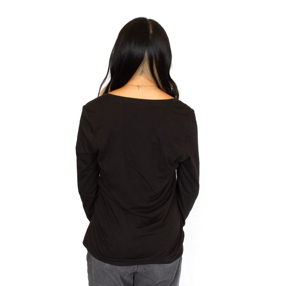 Oregon, McKenzie SewOn, Black, V-Neck, Tri-blend, Women, Perfect, Long Sleeve, T-Shirt, 1005328